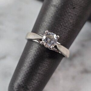 Womens Vintage Estate Platinum Diamond Ring Zales, 4.1g E6246